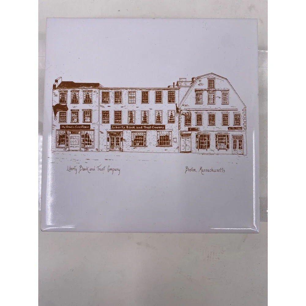 Boston, Massachusetts Liberty bank & Trust Company Ceramic Wall Tile (AB)
